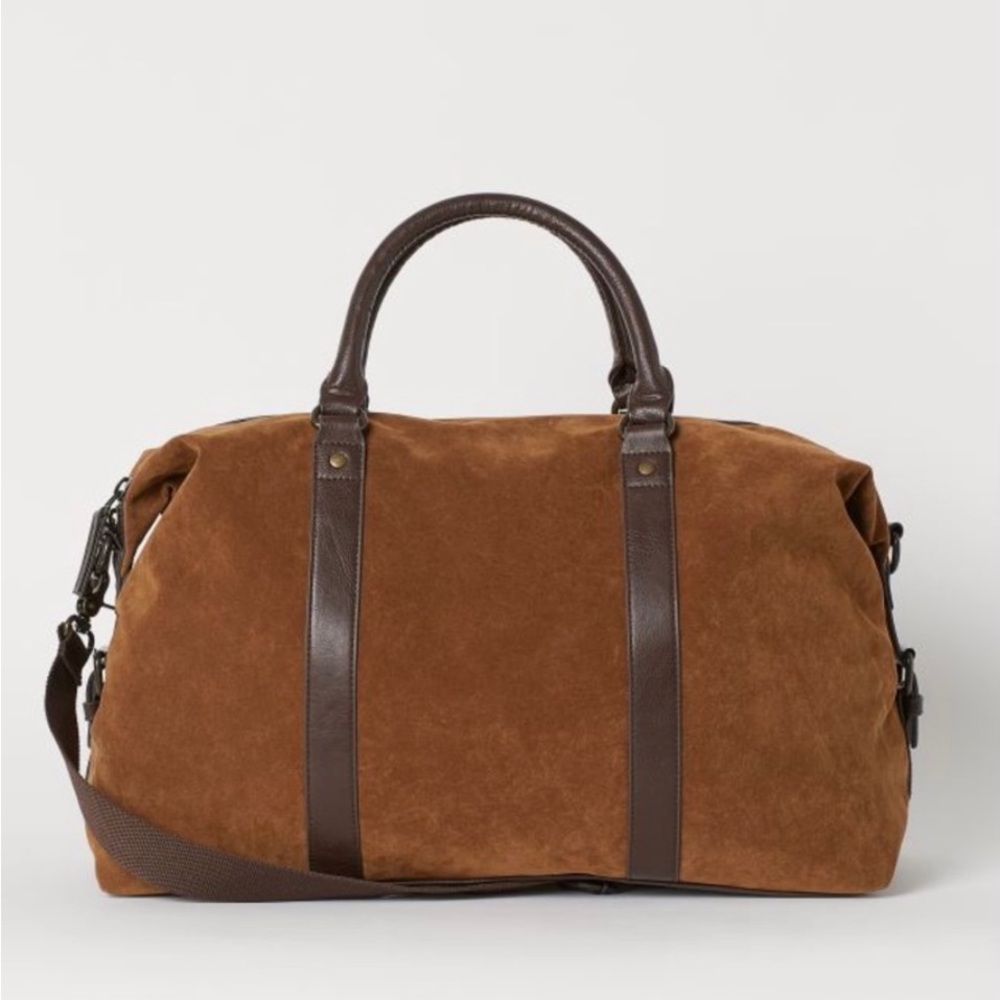 Unisex suede duffle/travel/messenger bag